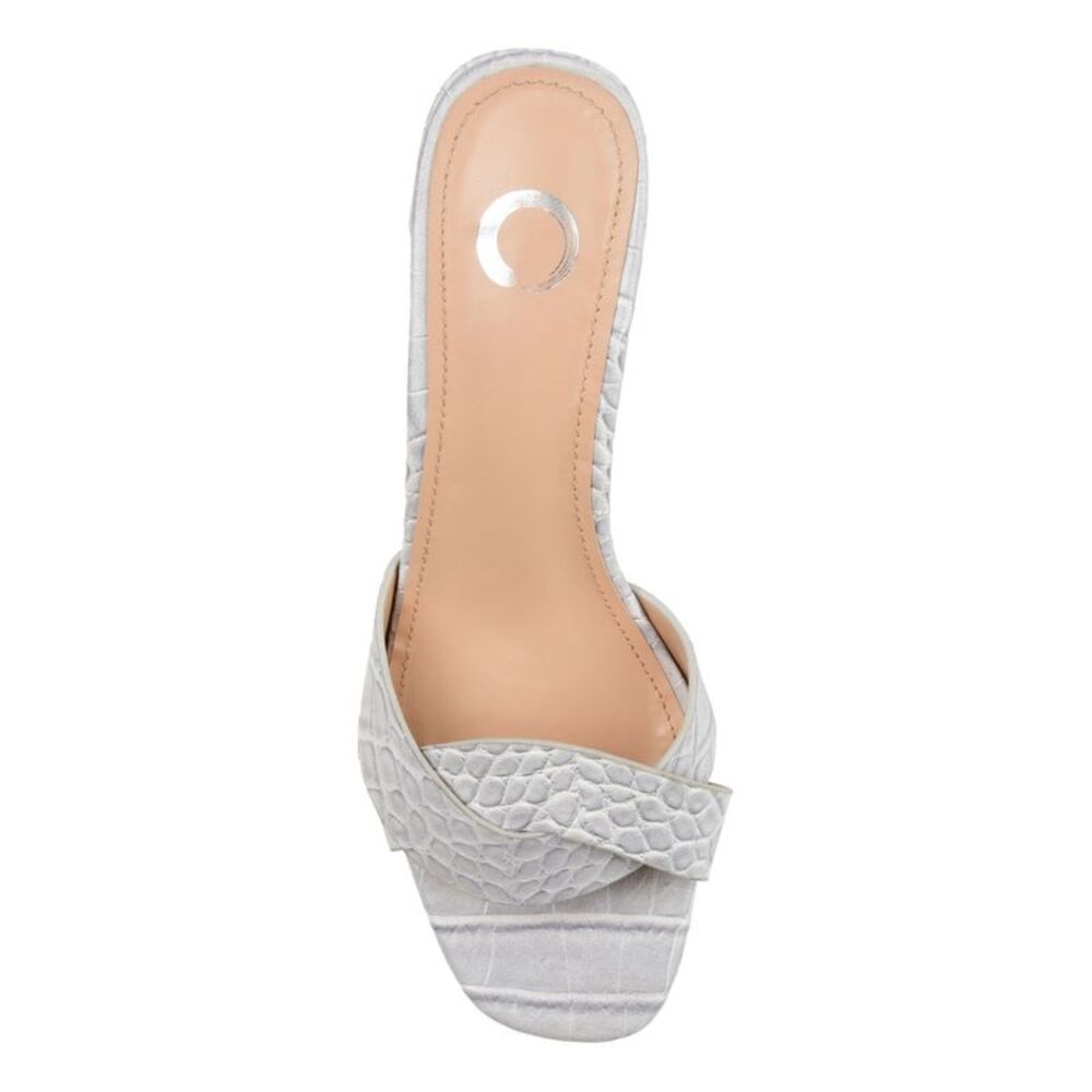 JOURNEE COLLECTION Womens Gray Croc Print Perette Slip On Slide Sandals 8.5 M - Picture 3 of 4